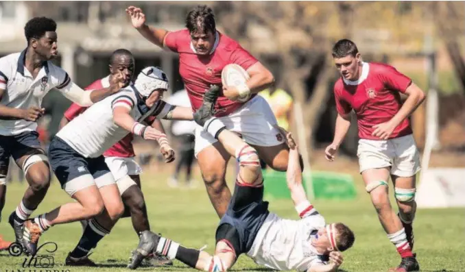  ?? | IAN HARRIS ?? POWERFUL prop Wayne van Niekerk bulldozing his way through the St Stithians defenders.