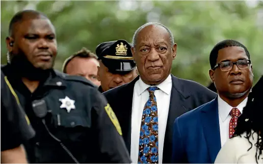  ?? AP ?? Bill Cosby leaves court after a sentencing hearing at the Montgomery County Courthouse, in Norristown, Pennsylvan­ia.