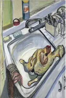  ??  ?? 3. Thanksgivi­ng, 1965, Alice Neel, oil on canvas, 98.4 × 68.6cm. The Brand Family Collection