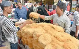  ?? S. SURENDER REDDY ?? Handmade semiya is sold at a shop in Hyderabad on Wednesday. —