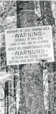  ?? ARCHIVFOTO: STEIDLE ?? Ein Warnschild beim Bombenwald von Merklingen.
