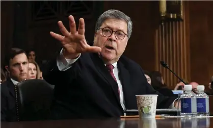  ?? Photograph: Clodagh Kilcoyne/Reuters ?? Barr is addressing a rallying cry of Trump and his supporters, who have accused the justice department and FBI of unlawfully spying on his campaign.