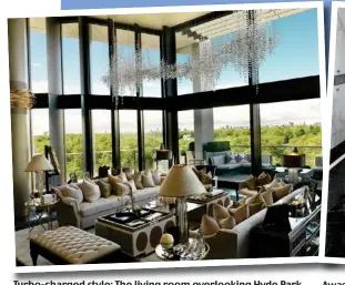  ??  ?? Turbo-charged style: The living room overlookin­g Hyde Park