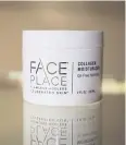  ??  ?? A collagen moisturise­r by Face Place.