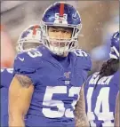  ??  ?? Icon Sportswire via Getty Images Oshane Ximines got hurt vs. the Rams and hadn’t practiced since.