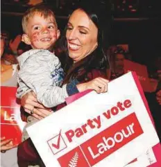  ?? AFP ?? Ardern at the rally in Hamilton yesterday. The former public relations student is known for pithy sound bites that grab voters’ attention. She has vowed to slash immigratio­n numbers.