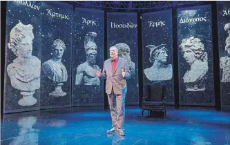  ?? DAVID COOPER SHAW FESTIVAL ?? British icon Stephen Fry settles in for three long sessions of Greek mythology for his Shaw Festival trilogy Mythos. He’s at the Festival Theatre in Niagara-on-the-Lake until July 15.