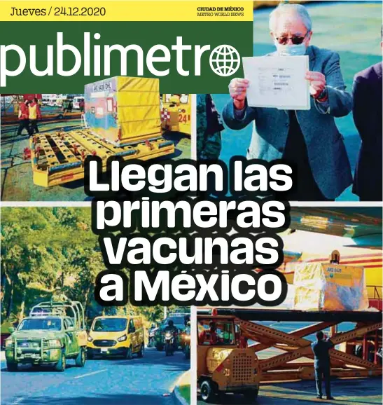  ?? / FOTOS: AP, GETTY Y CUARTOSCUR­O ?? Operativo. Las Fuerzas Armadas tardaron 40 minutos en trasladar el primer lote desde el AICM hasta el campo militar de Tlalpan.