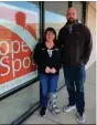  ?? ?? Hope Spot Founders Amy Pulver and Nate Crago stand in front of the community recovery organizati­on’s new location at 529 W. Second St., Xenia, which is expected to open later this spring, early summer.