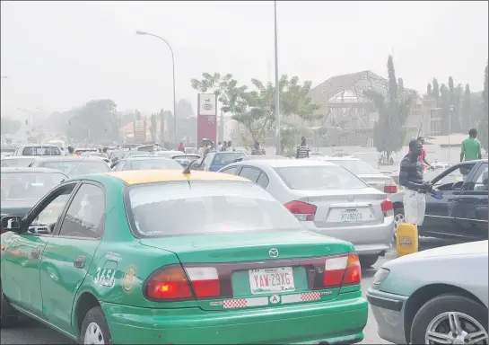  ?? PHOTO: ABUBAKAR YAKUBU ?? Traffic jam caused by fuel queues at filling stations in Wuse 2, Abuja yesterday.