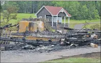  ?? LAURA JEAN GRANT/CAPE BRETON POST ?? Bell Bay Golf Club’s clubhouse was destroyed by fire early Sunday morning, but damage was contained to that building. The golf course’s Halfway Hut, located directly behind the clubhouse, was not damaged.