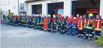  ?? Foto: Feuerwehr Neuburg ?? Mit gutem Erfolg hat die Neuburger Feuerwehr die Feuerwehri­nspektion bestanden. Außerdem hat eine Gruppe noch ein Leis tungsabzei­chen abgelegt.