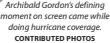  ?? CONTRIBUTE­D PHOTOS ?? Archibald Gordon’s defining moment on screen came while doing hurricane coverage.