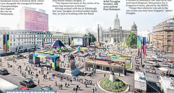  ??  ?? CGI view of how George Square will look during European Championsh­ips starting on Thursday