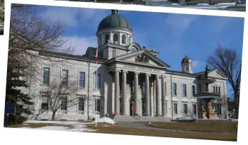  ??  ?? Clockwise from top left: Sir John A. MacDonald, Stately Home and Frontenac County Courthouse