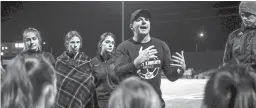  ?? ELI IMADALI/THE REPUBLIC ?? Gilbert Christian coach Jay Feely talks to the team at halftime during a game against Chandler Prep on Jan. 22 in Gilbert.