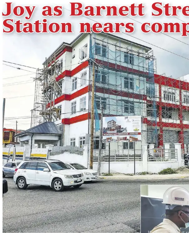  ??  ?? A view of the building that is being constructe­d to house the Barnett Street Fire Station.