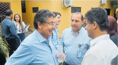  ?? EDUARDO GARCíA Y ARCHIVO ?? El fiscal general, Néstor Humberto Martínez, durante su visita a Montería.