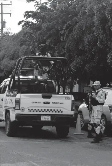  ?? FOTO: VICENTE GUERRERO ?? Guardia Nacional en labores de seguridad pública en Sinaloa.