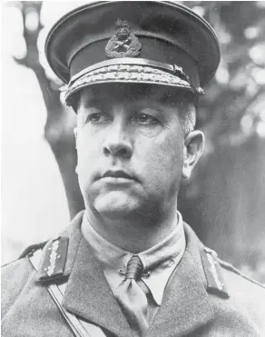  ?? — CANADA DEPT. OF NATIONAL DEFENCE FILES ?? Arthur Currie’s tactics were successful at the Battle of Vimy Ridge. It won him a knighthood.