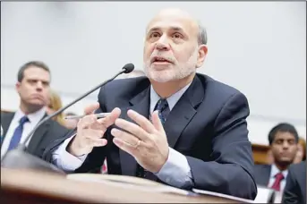  ??  ?? Federal Reserve Chairman Ben Bernanke testifies on Capitol Hill in Washington, on Feb 27, before the House Financial
Service Committee hearing on: Monetary Policy and the State of the Economy. (AP)