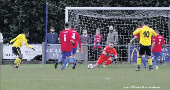  ??  ?? Hinckley AFC in action. Picture: Mark Parsons