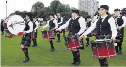  ??  ?? Champs North Lanarkshir­e’s Schools’ Pipe Band