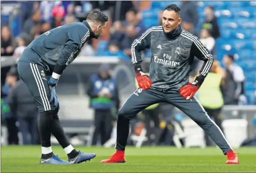  ??  ?? REGRESO. Keylor volverá a ser el portero titular del Madrid en la Copa, como ya lo fue en el encuentro ante el Melilla en diciembre de 2018.