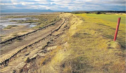  ??  ?? WATER WAYS: Gaps in the saltmarsh habitat in the Dornoch Firth have left part of Royal Dornoch’s Struie Course vulnerable to flooding
