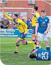  ??  ?? Ton’s Reghan Tumilty celebrates his goal