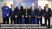  ??  ?? Kryeminist­rat e 6 vendeve të Ballkanit Perëndimor me përfaqësue­sen për Punët e Jashtme në BE, Federica Mogherini