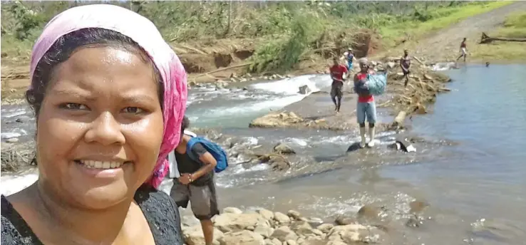  ??  ?? Methodist Church Daria circuit youth members trekked an hour-and-a-half through rugged terrain to get to Cogea Village.