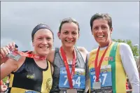  ??  ?? Top three places in the ladies’ half-marathon went to Sarah Attwood, Iona Craft and Avril Pearson.