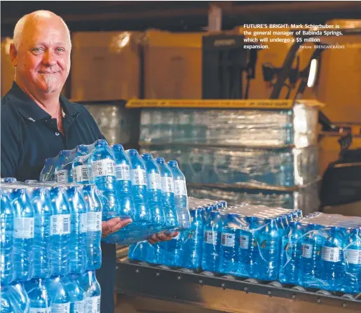  ??  ?? FUTURE’S BRIGHT: Mark Schierhube­r is the general manager of Babinda Springs, which will undergo a $5 million expansion. Picture: BRENDAN RADKE