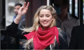  ??  ?? Amber Heard arriving at the high court in London, where Johnny Depp is suing the Sun’s publisher for an article that called him a wife beater. Photograph: Samir Hussein/WireImage