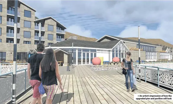  ??  ?? &gt; An artist’s impression of how the upgraded pier and pavilion will look