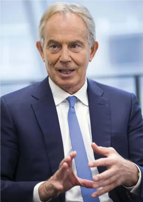  ?? Stephen Lock for The National ?? Former British prime minister Tony Blair in his office in London