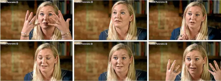  ?? AP ?? A combinatio­n of images taken from video issued by the BBC shows Virginia Roberts Giuffre during an interview on the Panorama programme.