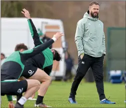  ??  ?? RELIABLE: Ireland head coach Andy Farrell (above) is still relying on the likes of winger Keith Earls (right) who forms part of the squad’s old guard