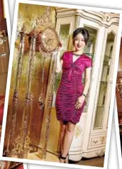  ??  ?? Fuschia ruched dress by Variante in Metrojaya .