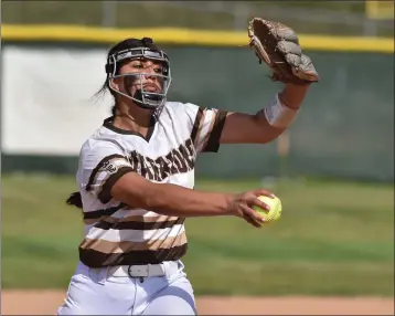  ?? PHOTO BY ROBERT CASILLAS ?? West Torrance's Audrey Lopetegui pitched a complete game in a 3-0win over Rio Mesa in the TNT championsh­ip game.