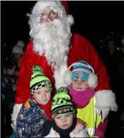  ??  ?? Jude and Alena Codd and Claire Byrne with Santa.
