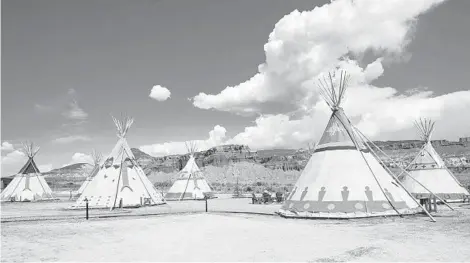  ?? DREAMSTIME ?? While Capitol Reef Resort in Torrey, Utah, has traditiona­l hotel accommodat­ions, its tepees and covered wagons give it full glamping status.