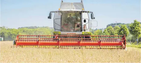  ?? FOTO: THOMAS KEMPF ?? Mähdresche­r bei der Ernte: Immer mehr landwirtsc­haftliche Geräte arbeiten mit Gps-steuerung. Diese ist auch bei Dieben beliebt.