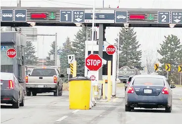  ?? CHERYL BRINK / POSTMEDIA NEWS ?? Staff at the Cornwall, Ont., border crossing say some drivers either speed through the checkpoint without completing inspection, or they bypass customs altogether.