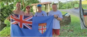  ?? Photo: Northern Fitness Gym ?? From left: Northern Fitness Gym member, Craig Lee, Brent Lee, Michelle Anderson and Adam Peel who is part of the support team holding the Fiji flag in Rakiraki last week.