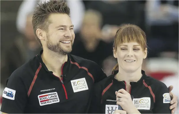  ?? CRYSTAL SCHICK / POSTMEDIA NEWS ?? Manitoba skip Mike McEwen and his wife, Dawn, a longtime lead for Jennifer Jones’ team. Mike McEwen qualified for the Brier after five failed
attempts to win the Manitoba Tankard. “We’re probably the most battle-tested first-timers ever,” McEwen said...