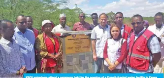  ??  ?? KRCS volunteers attend a ceremony held for the opening of a Kuwait-funded water facility in Kenya.