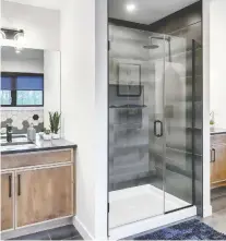  ??  ?? The show home's master bedroom features an ensuite with a shower.