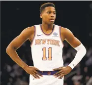  ?? Elsa / Getty Images ?? Knicks rookie Frank Ntilikina has shown so far that he does not shrink under the spotlight or in the big moment.